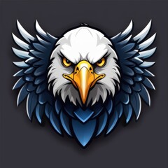 Roaring Eagle Mascot Design Featuring Fiery Red Eyes and Sharp Claws Ready to Strike, Ideal for Esport Logos
