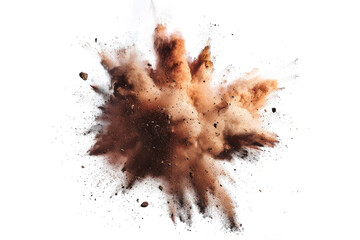 Spectacular space dust explosion on white background