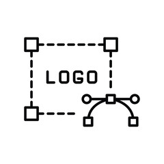 Logo design icon. Simple outline style. Brand, unusual, grid, shape, element, art, creative, graphic design concept. Thin line symbol. Vector illustration isolated.