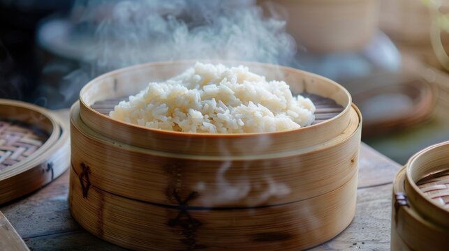 Traditional Cooking with Bamboo Steamer: Perfectly Steamed Rice and More