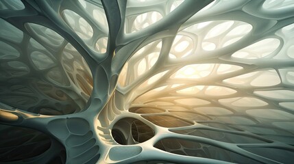 Complex 3D fractal tree with geometric branches extending infinitely