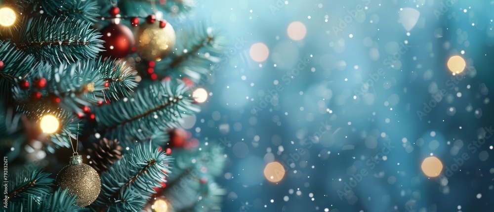 Poster three-dimensional rendering of a christmas tree.