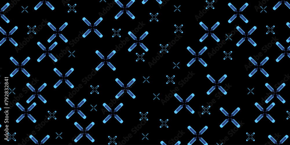 Poster abstract horizontal background with blue crosses pattern. modern technology background. vector eps 1