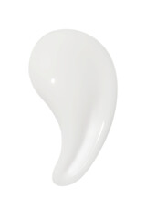 A drop of liquid smeared white cream with no background. PNG