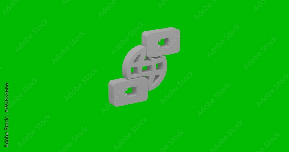 Poster animation of rotation of a white videoconference symbol with shadow. simple and complex rotation. se
