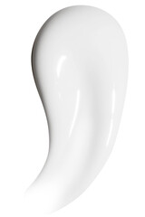 A drop of liquid smeared white cream with no background. PNG