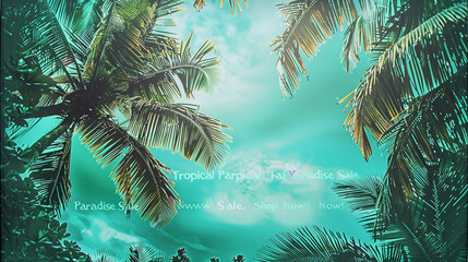 Palm tree green canvas with sleek black lettering 