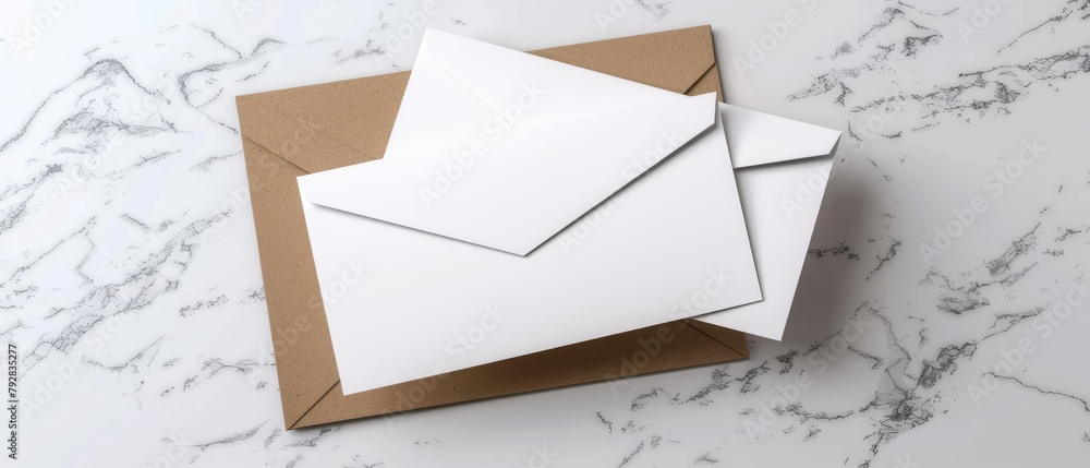 Poster an empty paper card on a white background. it is rendered in 3d