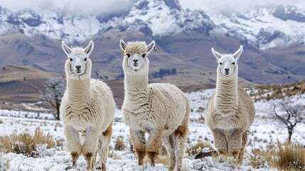 Some white llamas in outdoor