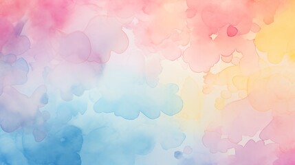 Ethereal Pastel Watercolor Background With Soft Cloud-Like Textures