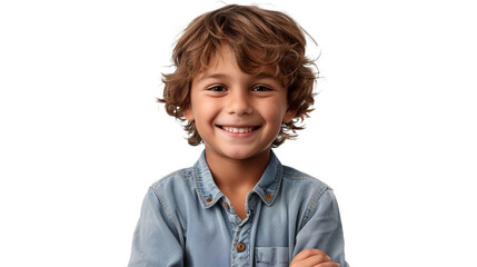 Joyful boy with an infectious smile, brightening up the day.PNG file. - Powered by Adobe