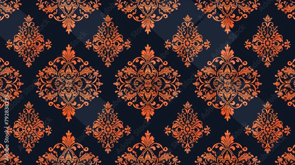 Poster damask seamless pattern background