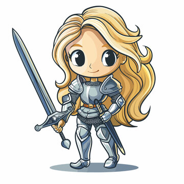 recommend clip art: vector girl knight .Generative AI