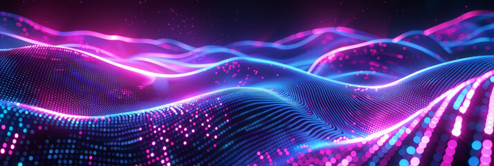 abstract blue purple pink fast moving binary computer data. High speed motion blur, Technology, machine learning, big data, virtualizatio, futuristic, data flow transmitting - obrazy, fototapety, plakaty