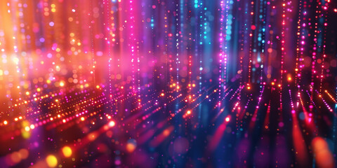 blur binary data background. Concept for big data, deep machine learning, artificial intelligence. colorful data tranfer business technology background. virtualization, futuristic,banner