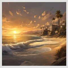 Golden sunset on the coast: a dream for romantics and photographers