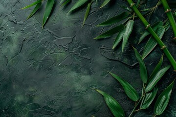 Green bamboo background, with space for text
