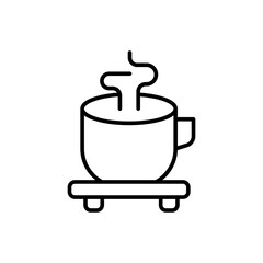 Tea cup outline icons, minimalist vector illustration ,simple transparent graphic element .Isolated on white background