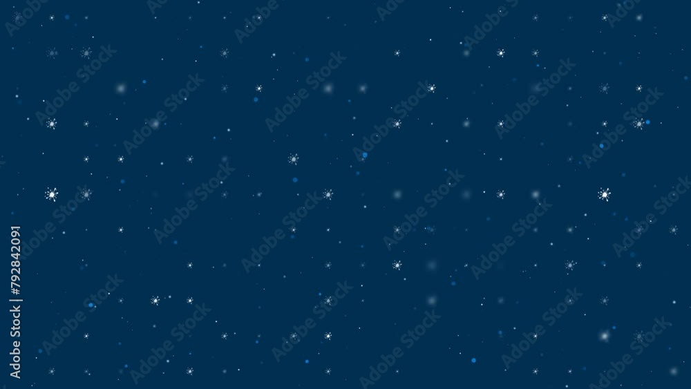 Poster template animation of evenly spaced blot symbols of different sizes and opacity. animation of transp
