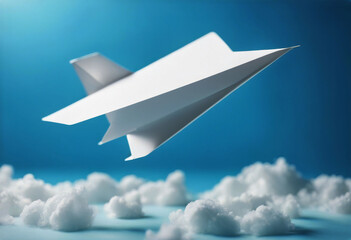 'paper white casting blue plane airplane business shadow concept background travel teamwork leadership idea success creative vision confidence hand-made forward fly hope'