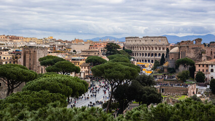 Fototapeta na wymiar Old roman architecture, Rome, Italy