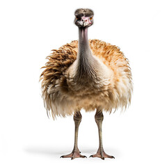 A Ostrich Bird Full Length On White Background