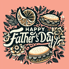free vector Happy Father's day hand drawn lettering mother's day calligraphy vector illustration mother's day