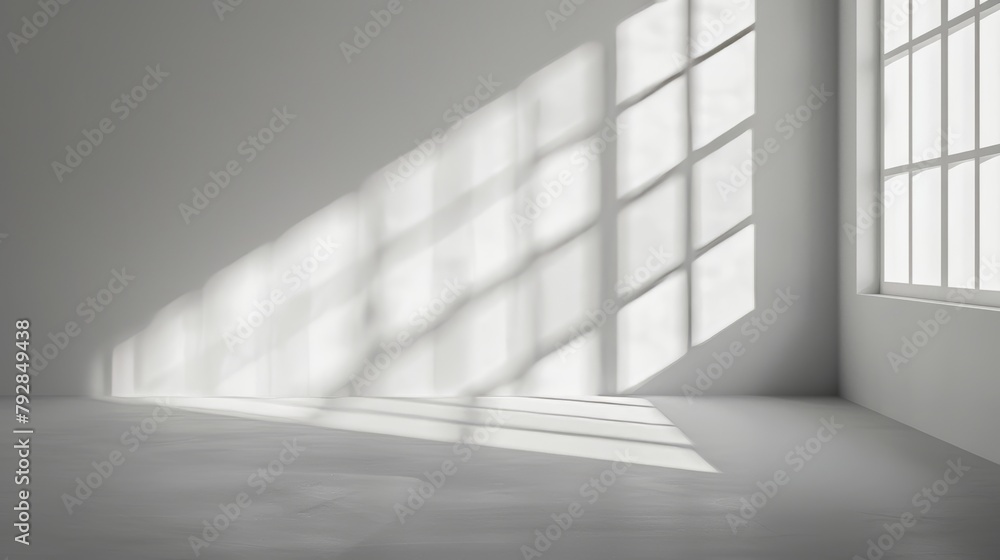 Aufkleber shadows and light from windows create a gray background for product presentations