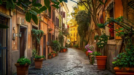 Abwaschbare Fototapete Stockholm A picturesque street in Rome Italy