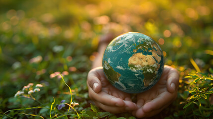Person Holding Small Globe in Hands