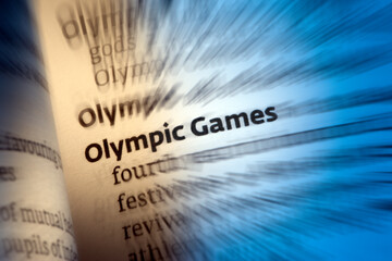 Olympic Games - leading international sporting event in which thousands of athletes from around the world participate in a variety of sporting competitions. - obrazy, fototapety, plakaty