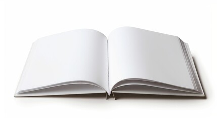 An image of a blank white notebook on a white background with a clipping path attached