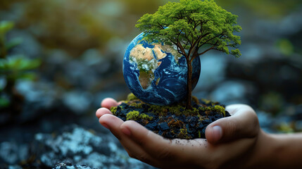 Person Holding Small Tree in Hands