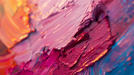 Vibrant oil painting close-up with textured brush strokes.
