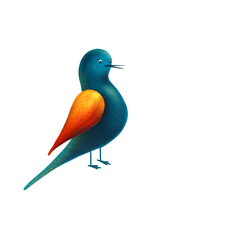 Blue bird with yellow wings