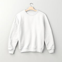 jacket, long sleeve shirt, round neck, white, without inscriptions or logos, clean design, background, copy