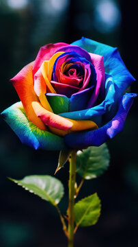 colored rose with unusual colors, bright image, background, wallpaper