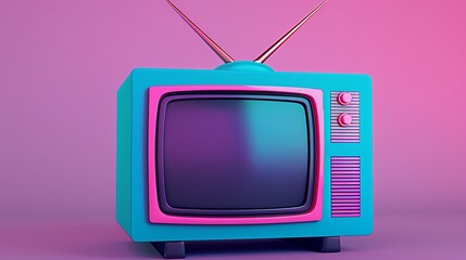 simple retro tv neon blue and purple color theme