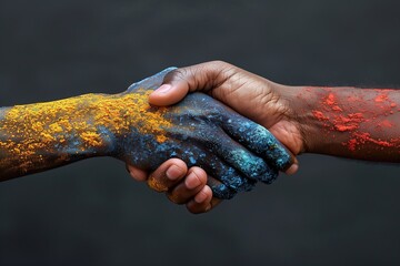 Two People Shaking Hands - obrazy, fototapety, plakaty