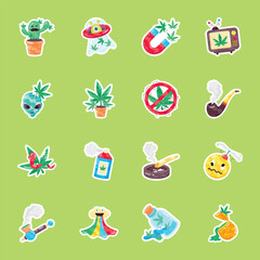 Handy Pack of Weed Culture Flat Stickers 

