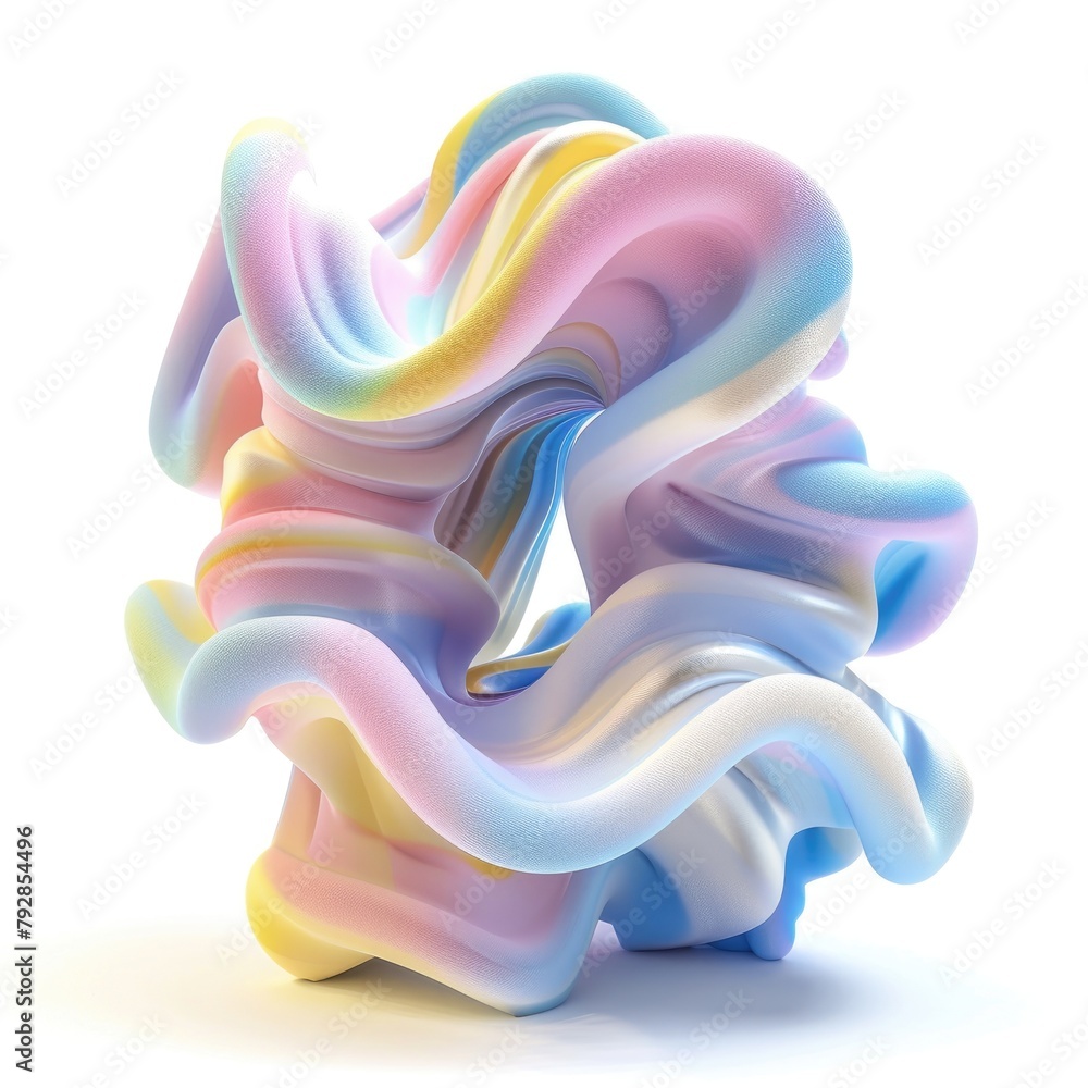 Poster an abstract structure with flowing pastel gradients