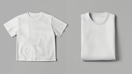 White t-shirt and folded t-shirt (for mock-up)