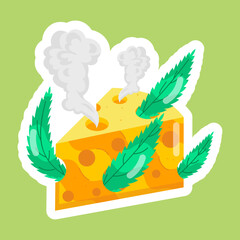 Naklejka premium Handy Collection of Cannabis Culture Flat Stickers