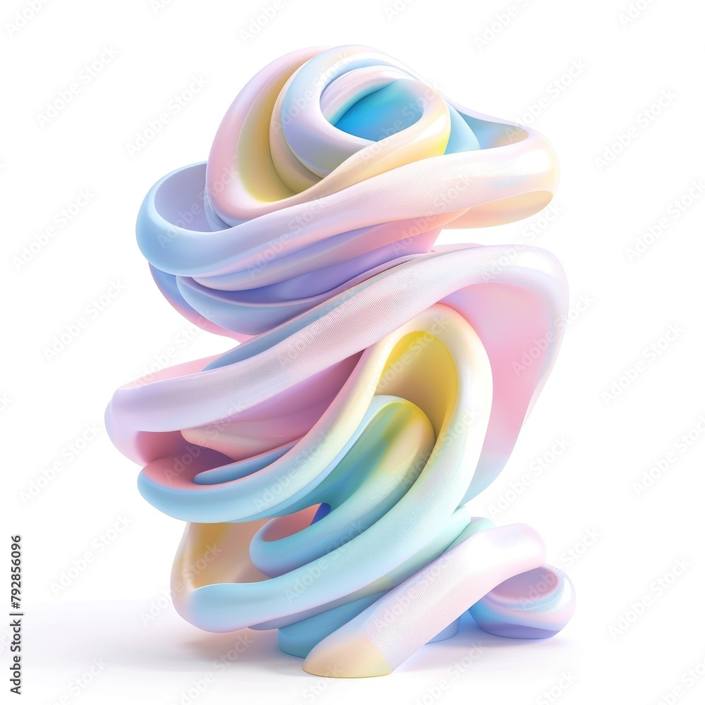 Poster an abstract structure with flowing pastel gradients