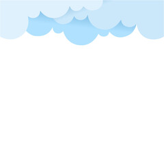Paper Cut Clouds Top Border 