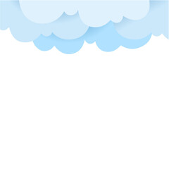 Paper Cut Clouds Top Border 