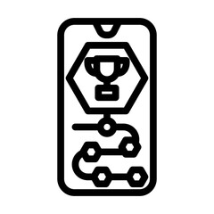 gamification ux ui design line icon vector. gamification ux ui design sign. isolated contour symbol black illustration