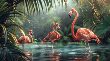 a background with flamingo pattern