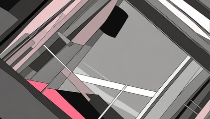 abstract gray theme geometric shapes retro pop art anime cartoon style background from Generative AI