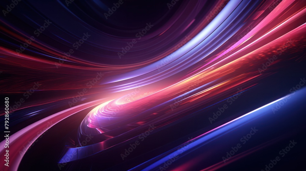 Poster a mesmerizing 3d abstract colourful black background line curve wave spiral